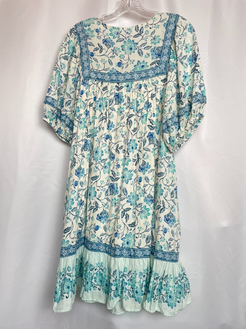 Floral Hawaiian Swing Cottagecore Peasant Grandmacore Cotton Pockets Dress XL - Picture 7 of 13
